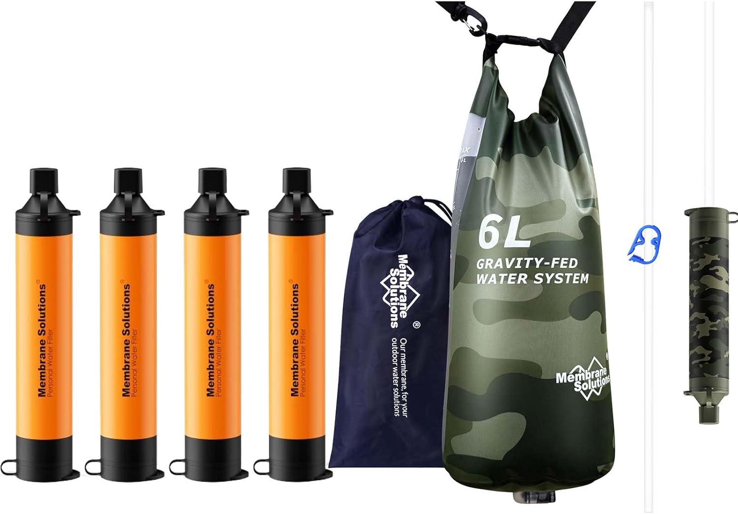 Water Filter Straw - Pro 6L Camo Gravity Waterfilter met