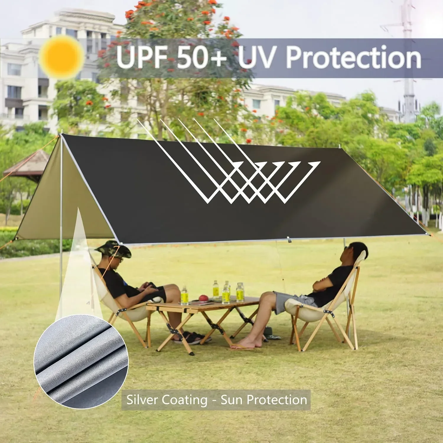 Hammock Rain Tarp - Hoge kwaliteit, heavy-duty zonnescherm opklapbare tent,
