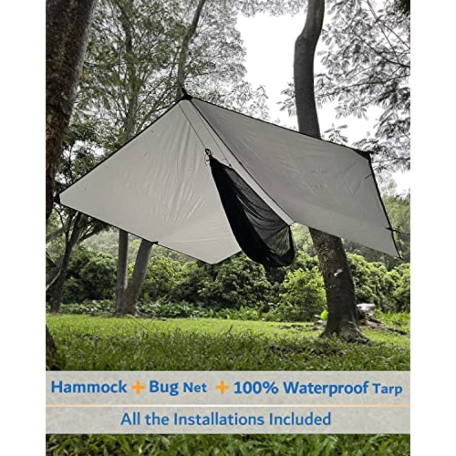 Draagbare campinghangmat met r - Hammock Rain Tarp recensie en prijs